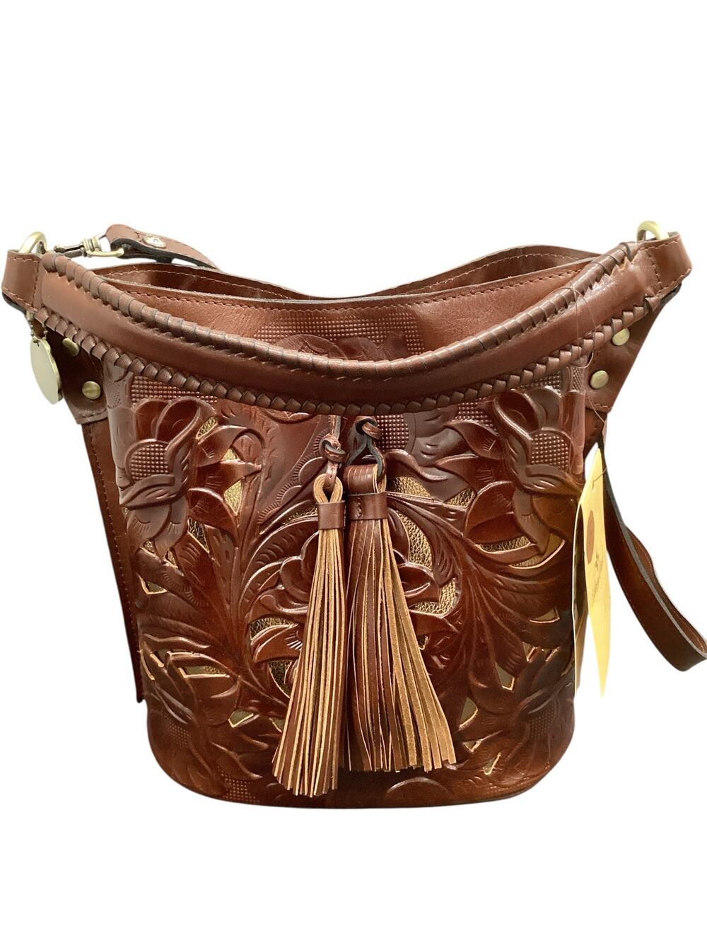 NWT Patricia Nash Purse Women’s One Size Otavia Bucket Bag Leather British Tan